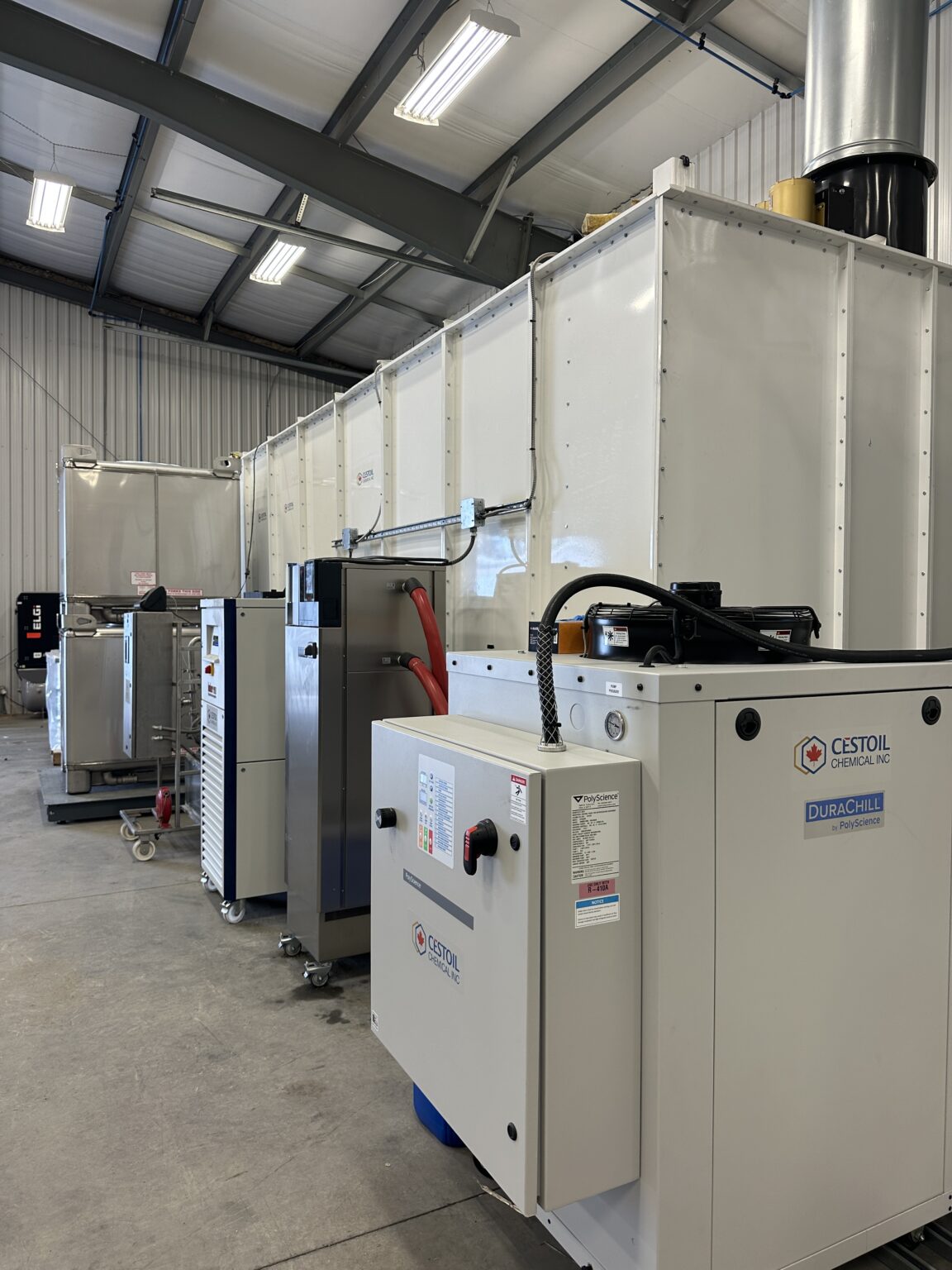 Process temperature-control equipment inside the Cestoil Canadian facility
